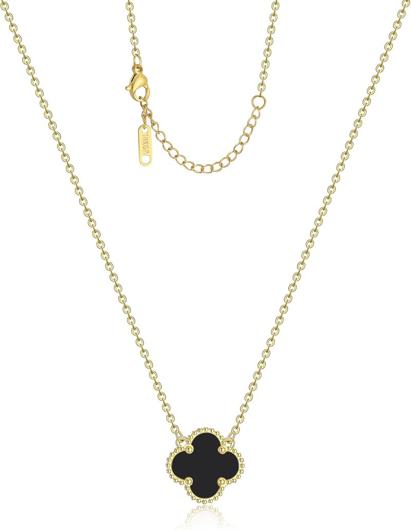AIPPK Clover Pendant Necklace for Women 18K Gold Plated Four Leaf Clover Necklaces Lucky Simple Jewelry Gifts for Women - Image 1